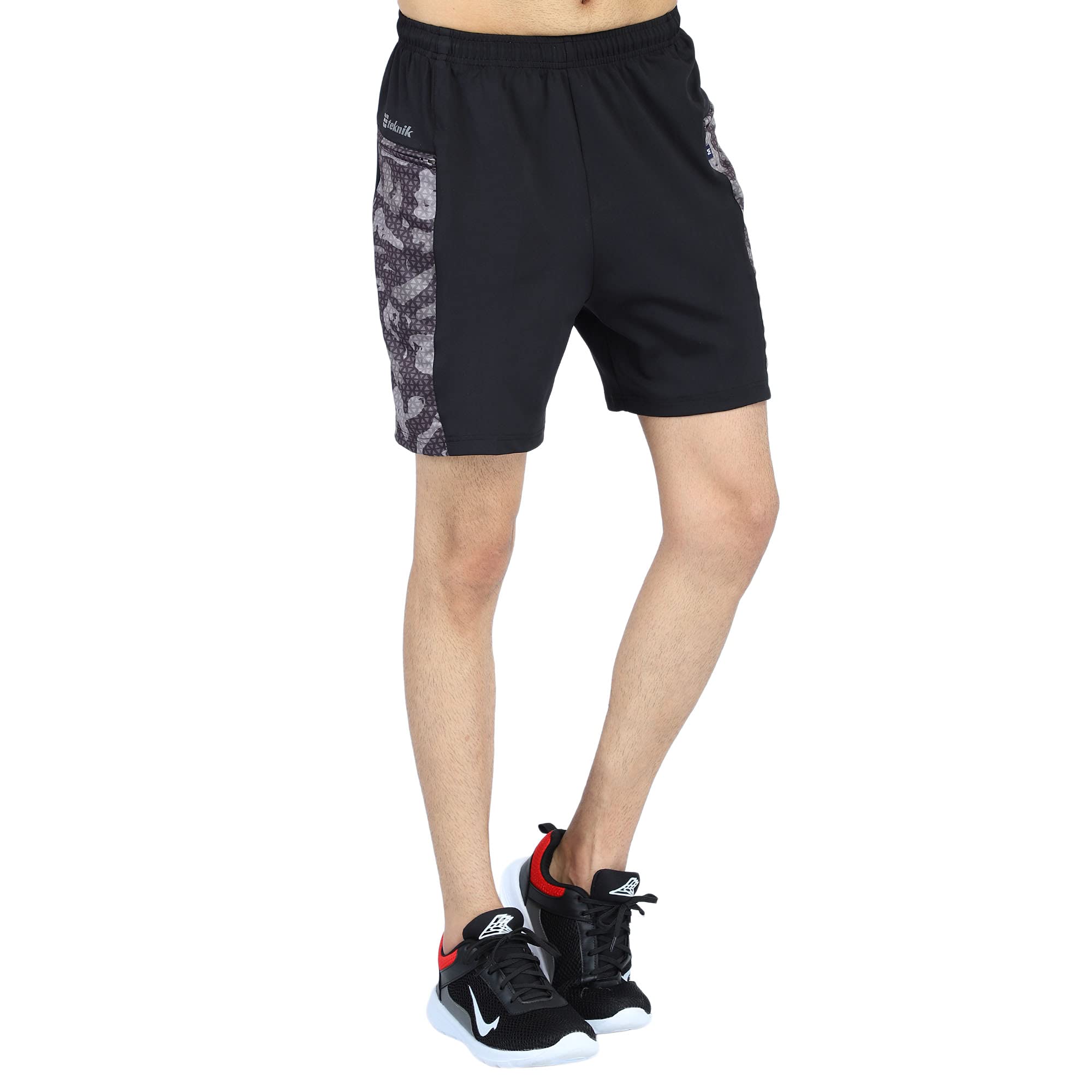 Teknik Acti-Fit Polyspandex Sports Shorts - Men's Regular Fit Gym Workout Running Basketball Shorts for Active Lifestyle
