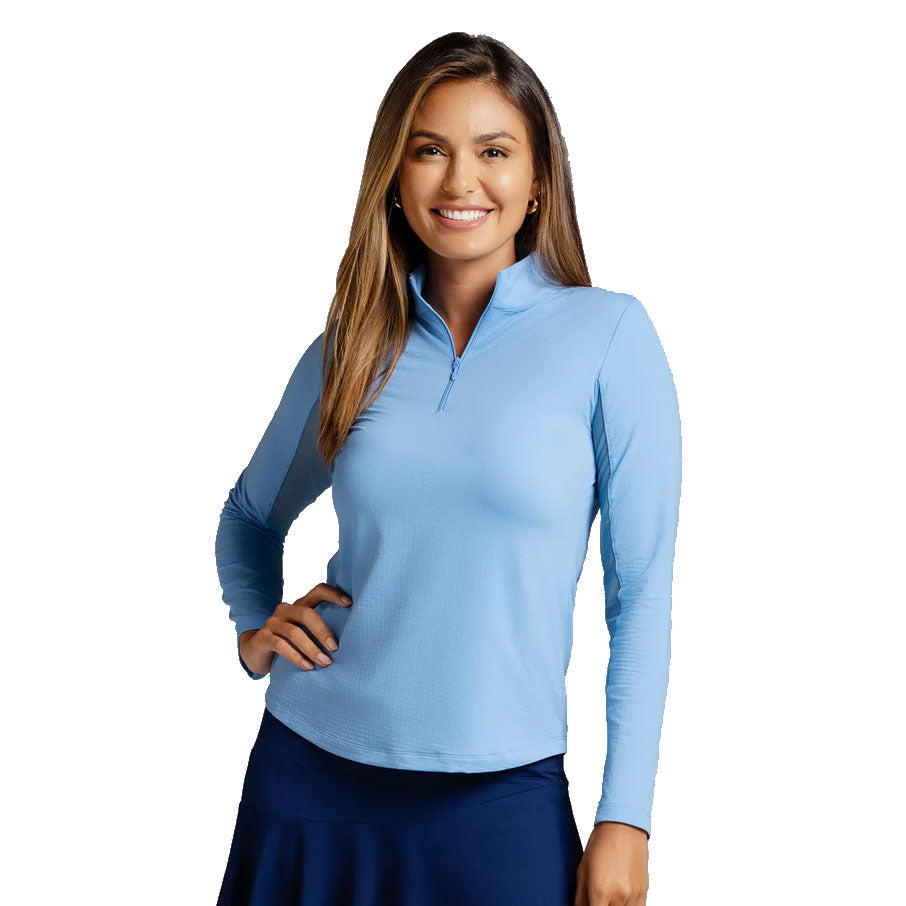 Ibkul Essential Solid Women's Golf Quarter Zip Pullover - Lightweight & Breathable for Comfort on the Golf Course & Outdoor Activities