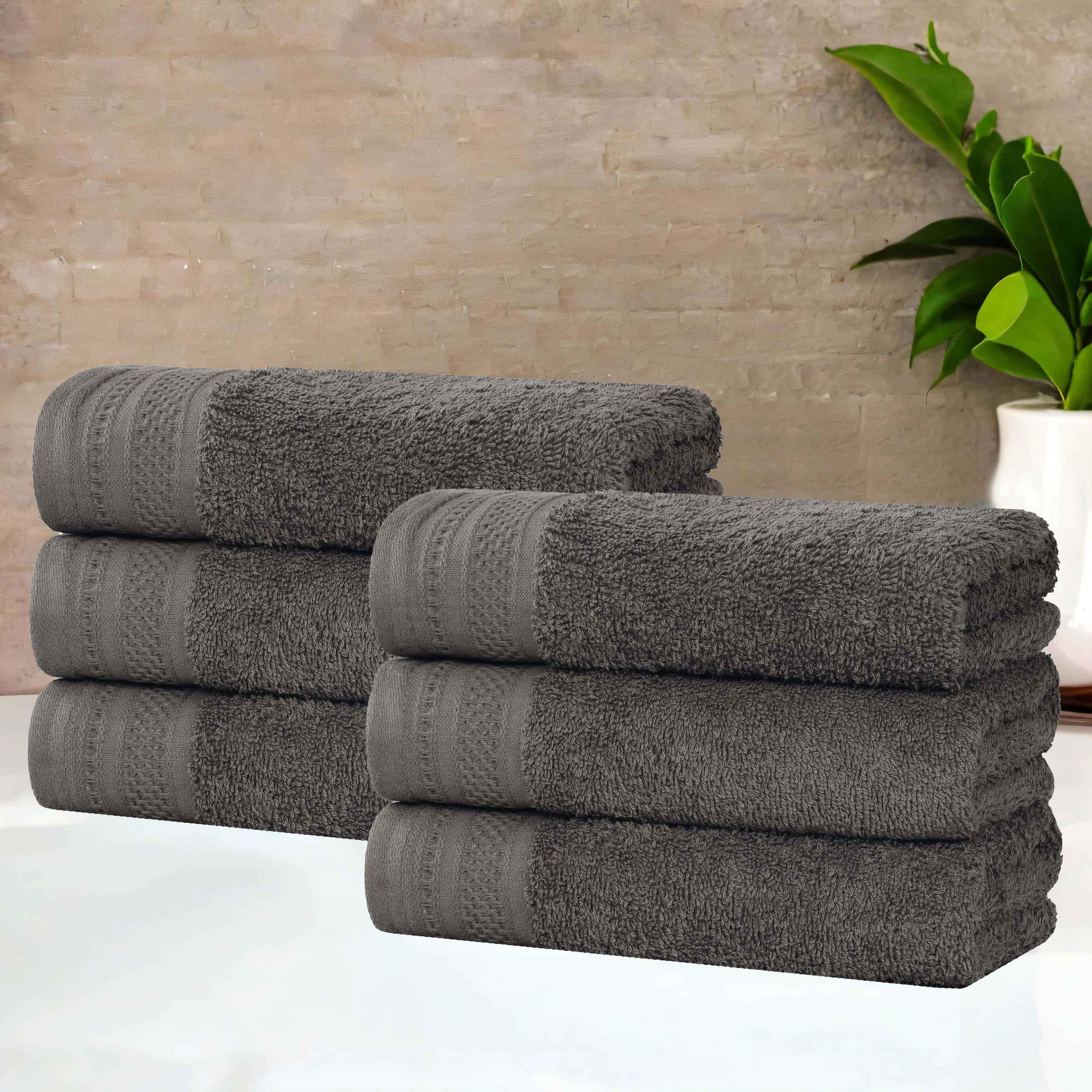 Premium Honeycomb Waffle Weave Cotton Hand Towels Set of 6 - Soft Absorbent Bath & Kitchen Towels for Guest Bathroom, Spa, Luxury Hotel Decor