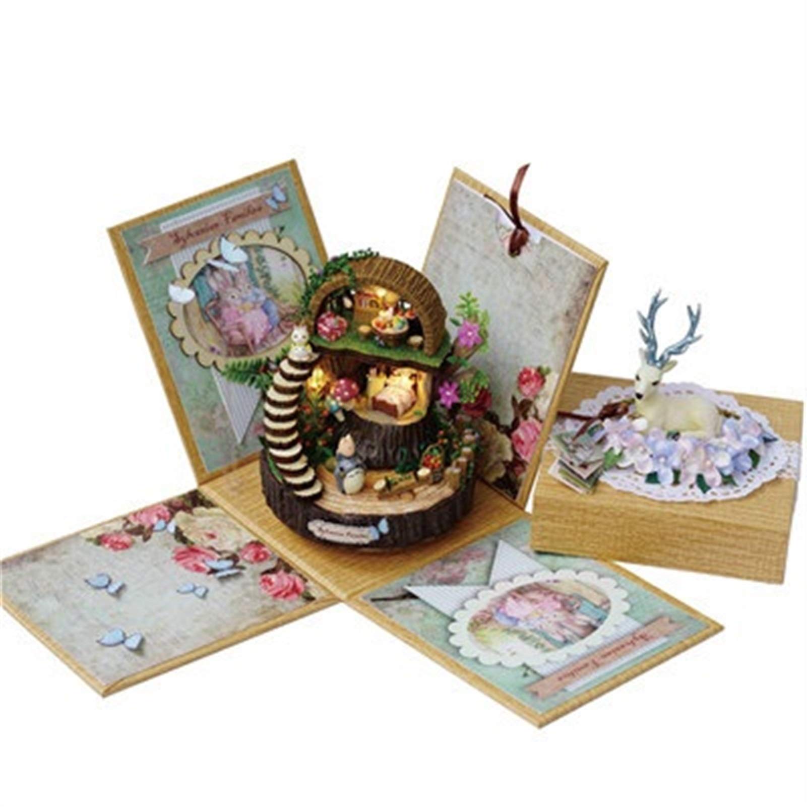 DIY Fantasy Forest Candy Cat Music Box - Handmade Assembled Educational Toy for Adults, Birthday Gift, Home Decor & Collectible (Color B) | Perfect for Relaxation, Gifts & Music Lovers