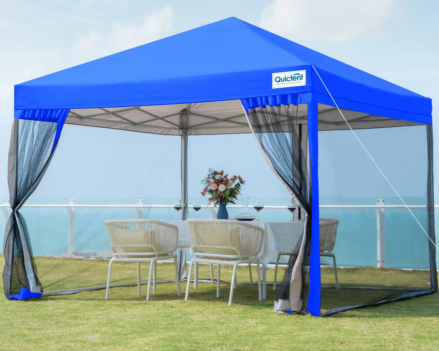 10' x 10' Pop Up Canopy Tent with Removable Sidewalls & Netting - Perfect for Outdoor Events, Camping, Beach Parties, and Backyard Gatherings