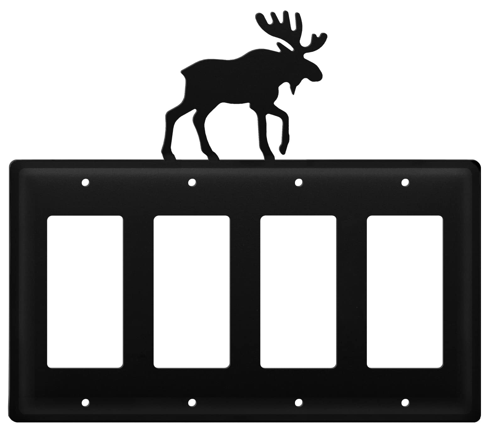 Rustic Wrought Iron Moose GFCI Outlet Cover Plate - Decorative Electrical Outlet Cover for Cabin, Lodge, and Western Home Decor
