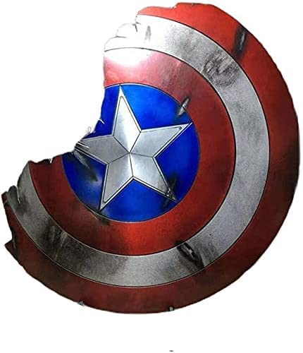 Medieval Broken Captain Shield for Halloween, Cosplay, LARP & Theater - Authentic American Design - Red, Medium Size - Perfect for Renaissance Fairs, Historical Reenactments & Costume Parties