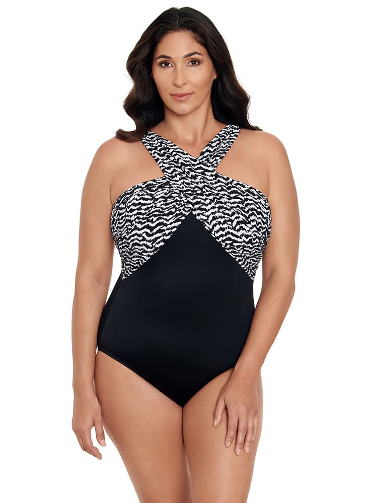 Longitude Women's One Piece Swimsuit - Crossover Draped Tank with Soft Cup Support | Perfect for Beach Vacations, Pool Parties & Summer Getaways