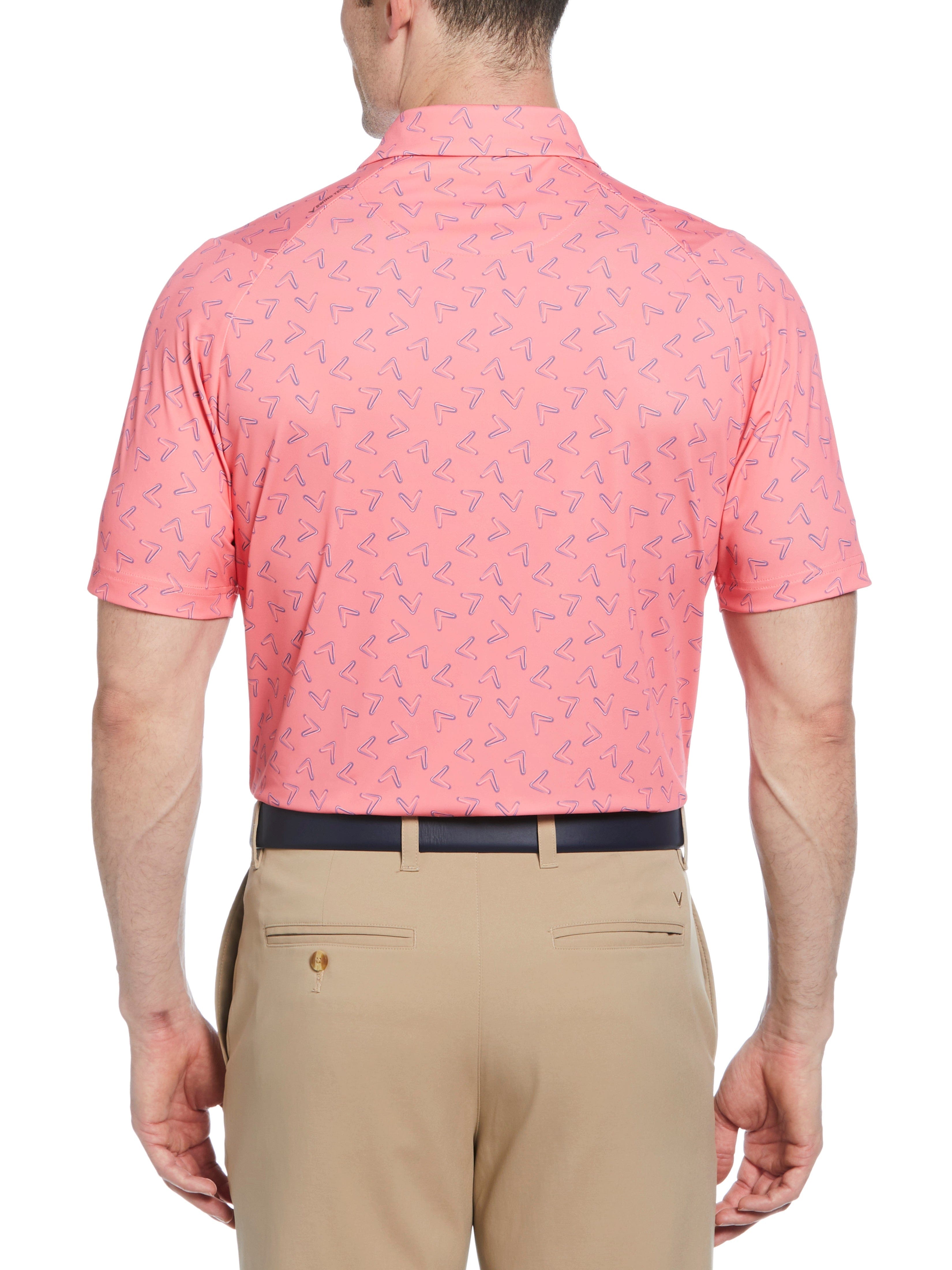 Men's Stylish All Over Chevron Printed Polo Shirt - Casual & Business Wear for Work, Golf, and Everyday Outfits