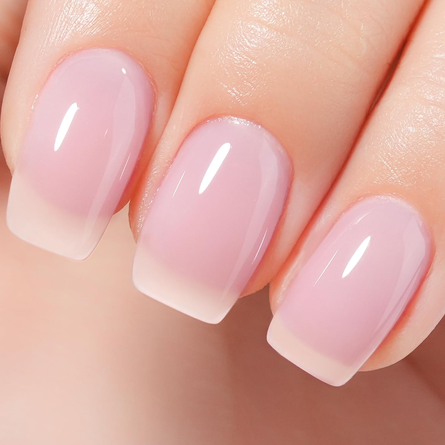 Gelike EC Sheer Nude Gel Polish Set - 6PCS Jelly Light Pink Nail Polish with Gel Liner, Neutral Color Soak Off UV Gel for French Manicure & Nail Art | DIY Home Salon Kit (7ML) | Perfect for Weddings, Parties & Everyday Wear
