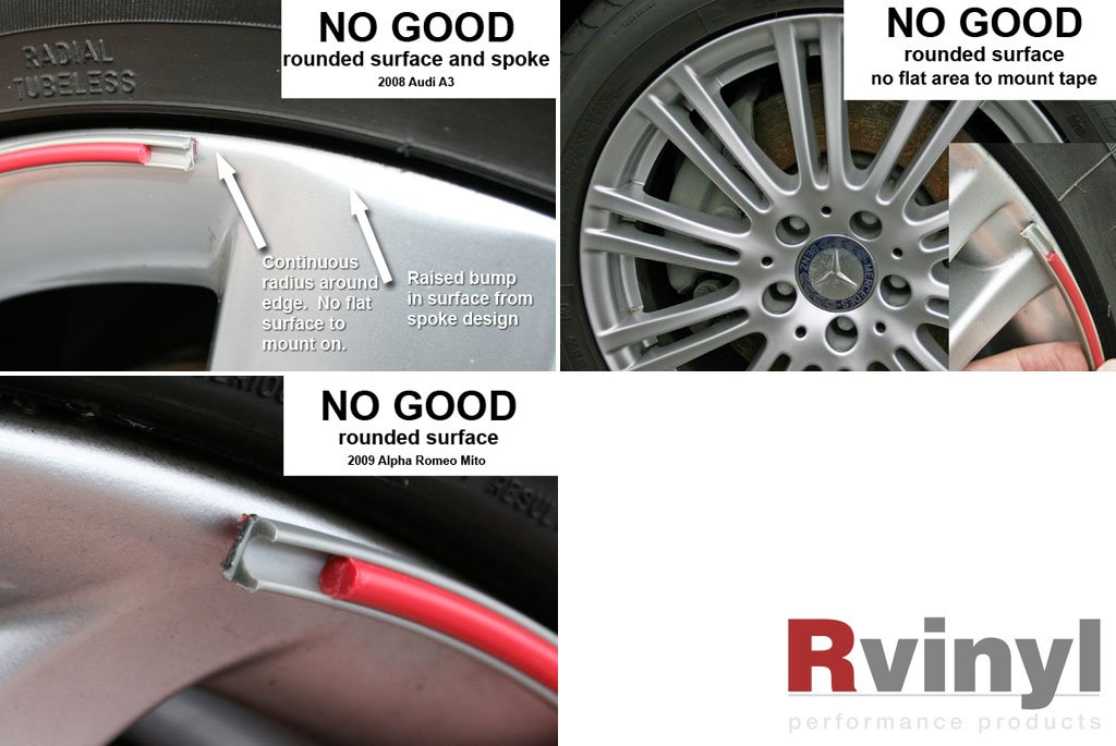 13-18 Inch Wheel Bands Rim Protector Kit - Red with Black Track Design for Car, Truck & SUV - Prevent Scratches & Enhance Style While Driving & Parking