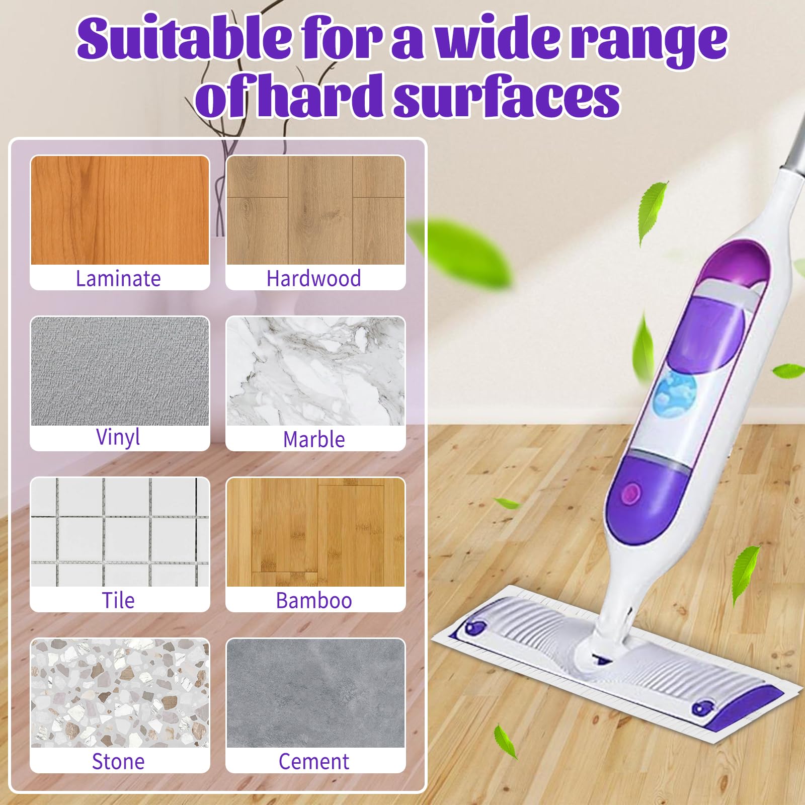 20 Pack Disposable Mop Pads - Compatible with Swiffer Power Mop, Multi-Surface Wet/Dry Floor Cleaning Refills - Perfect for Hardwood, Tile & Laminate Floors in Homes & Offices