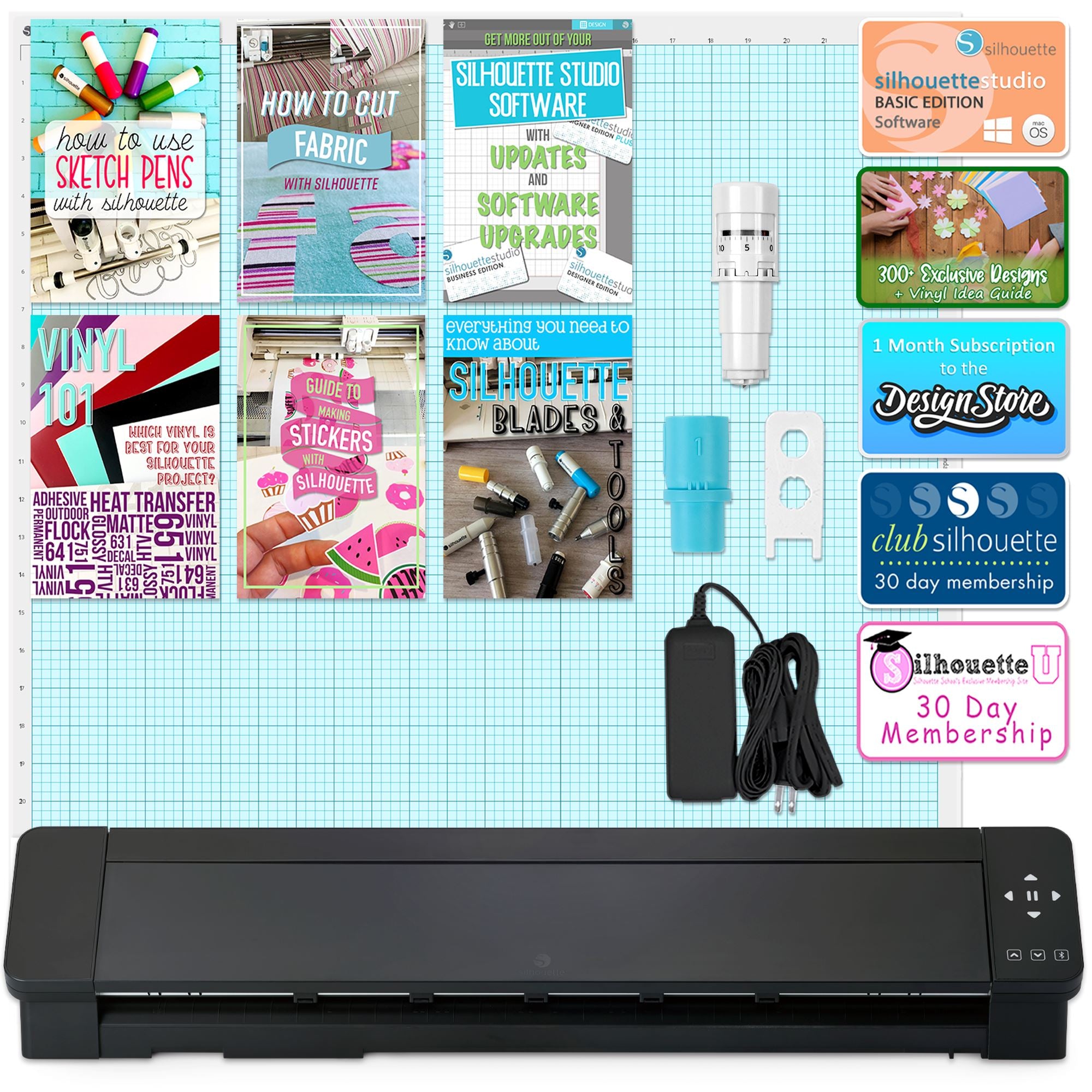 Silhouette Cameo 5 PRO MK II Vinyl Cutting Machine with T-Shirt Vinyl Bundle - Perfect for DIY Crafts, Custom Apparel & Home Decor Projects