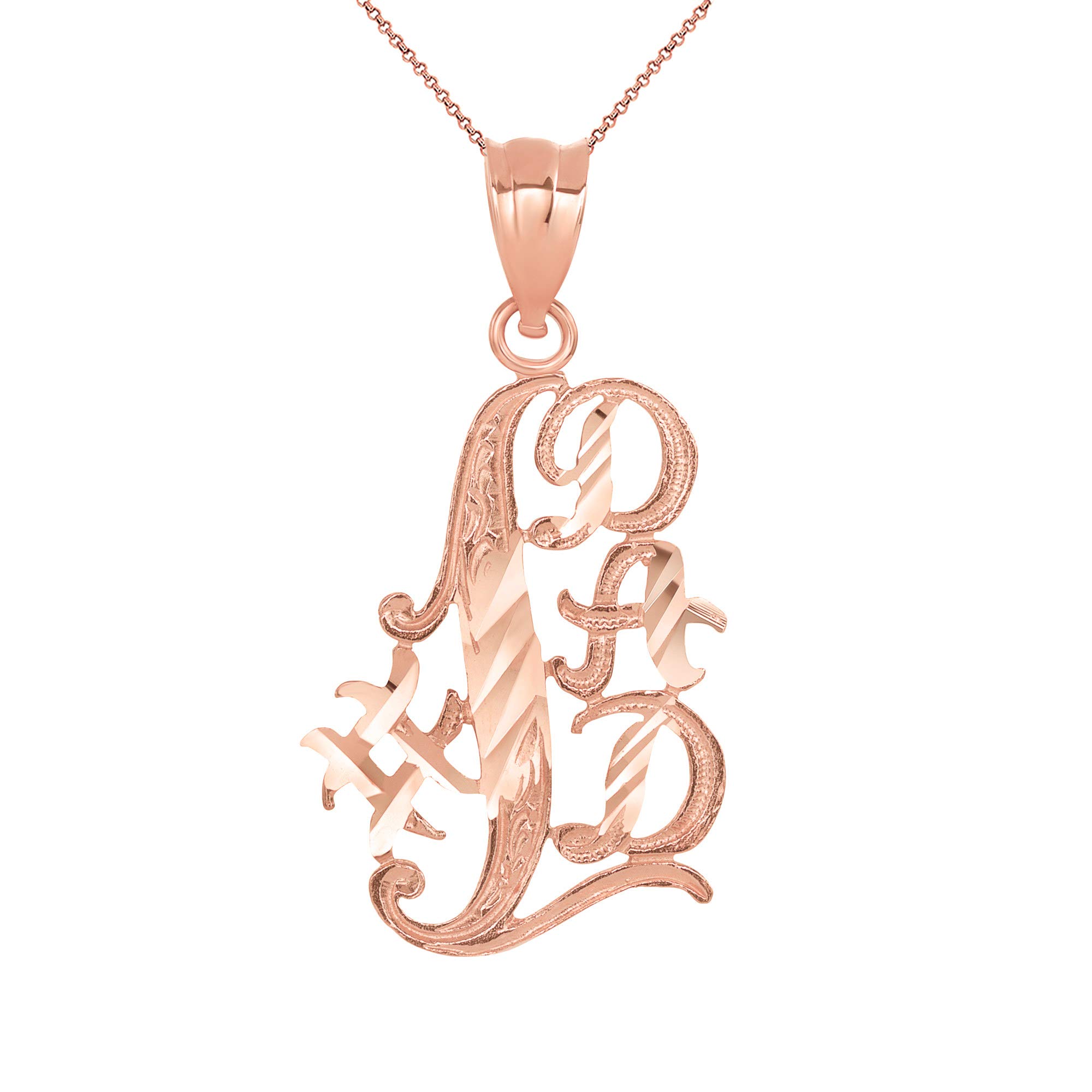 14k Gold #1 Dad Best Dad Handmade Keychain Charm Pendant Necklace for Father - Perfect Gift for Birthday, Anniversary & Father's Day