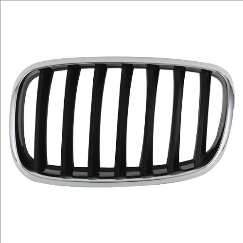 Chrome & Black Front Left Driver Side Grille for BMW X6 (2007-2013 & 2010-2013) - Compatible with Part Numbers BM1200180 & 51137157687 | Perfect for Car Upgrades & Replacement Parts