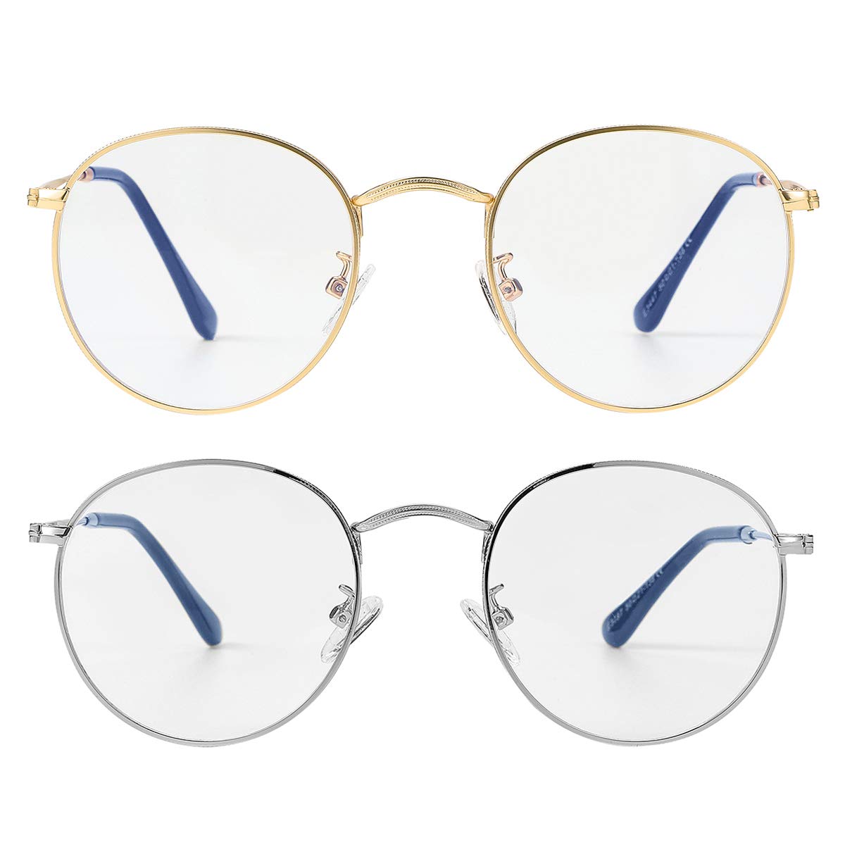 Blue Light Blocking Aviator Glasses for Women & Men - Metal Frame Anti Blue Ray Computer Glasses for Screen Time, Gaming & Digital Eye Strain Relief