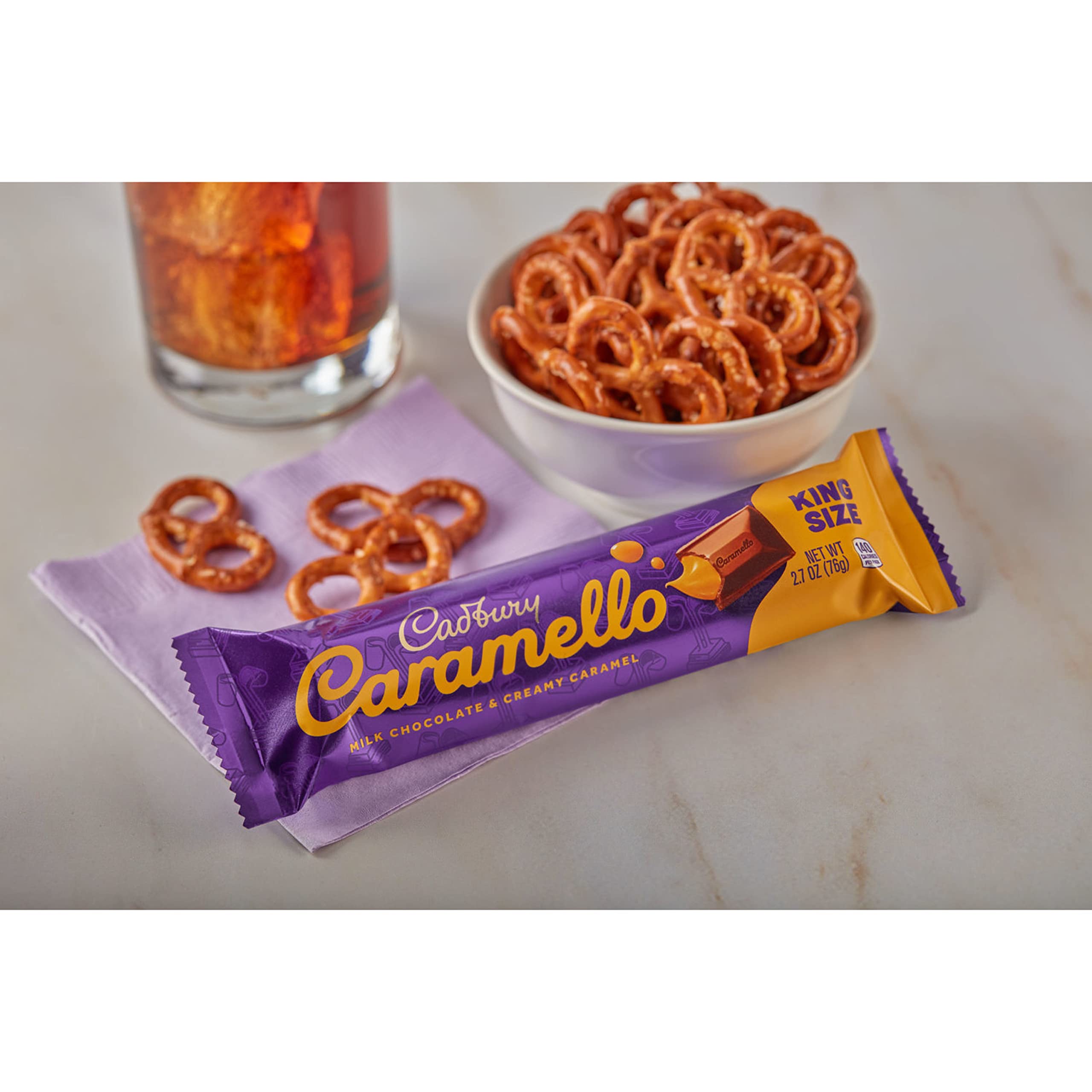 Cadbury Caramello Milk Chocolate Caramel Candy Bars - King Size 2.7oz (18 Count) - Perfect for Halloween Treats, Party Favors & Office Snacks