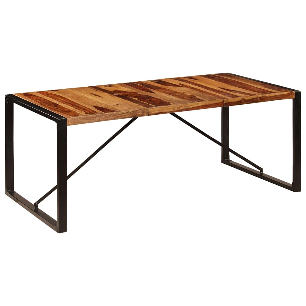 Industrial Style Solid Sheesham Wood Dining Table 78.7x39.4x29.5 Inches - Perfect for Living Room, Dining Room & Bistro | Rustic Home Decor & Restaurant Furniture