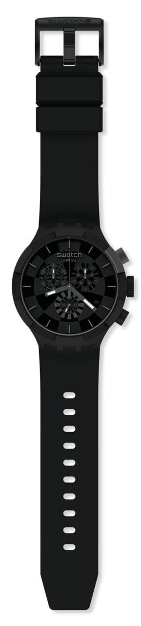Swatch SB02B400 Quartz Casual Watch with Silicone Strap - Black, 20mm Band for Men & Women | Perfect for Everyday Wear, Office & Outdoor Activities