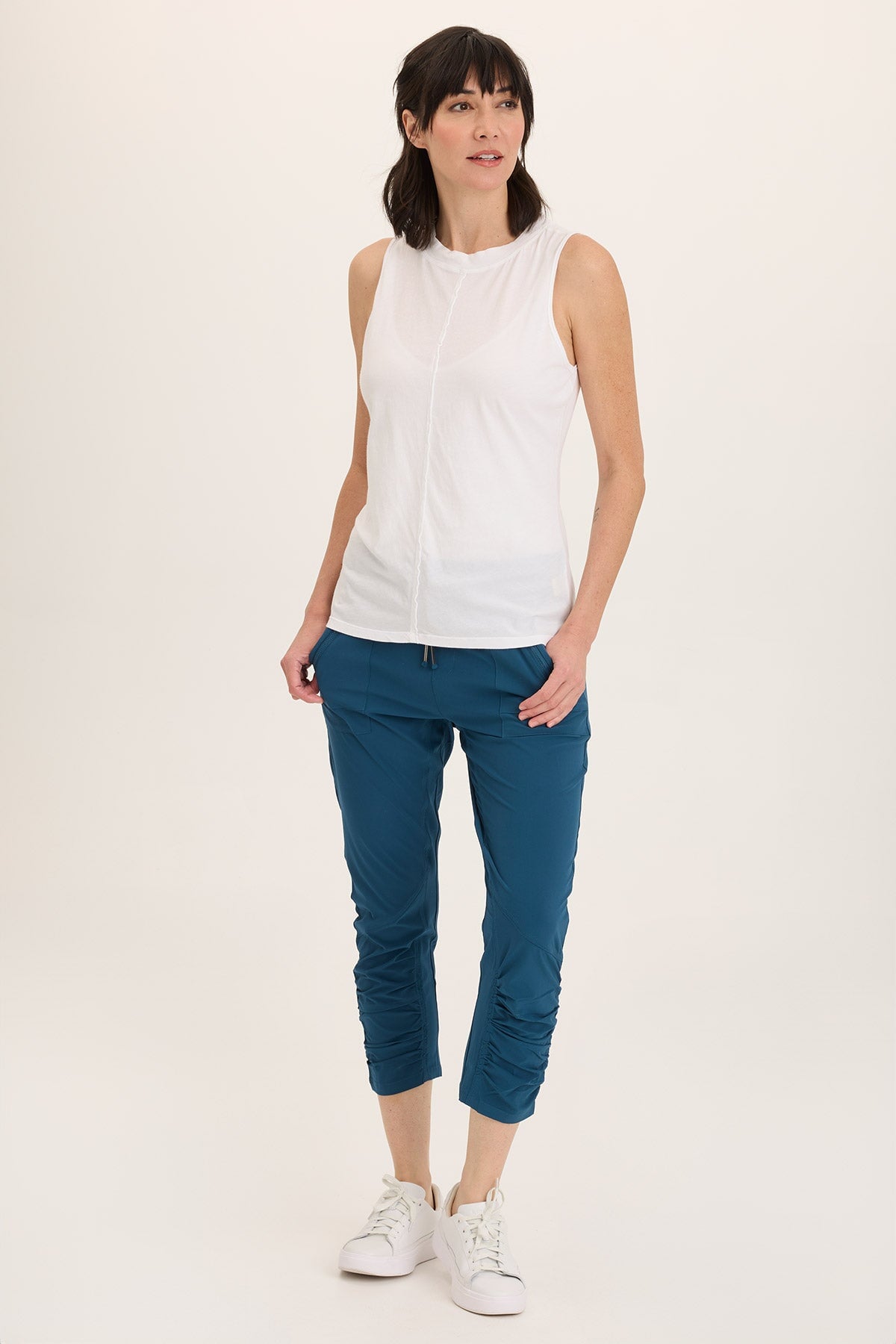 Lunell Jersey Boat Neck Tank Top for Women - Soft Stretch Casual Sleeveless Shirt - Perfect for Summer, Beach, and Everyday Wear