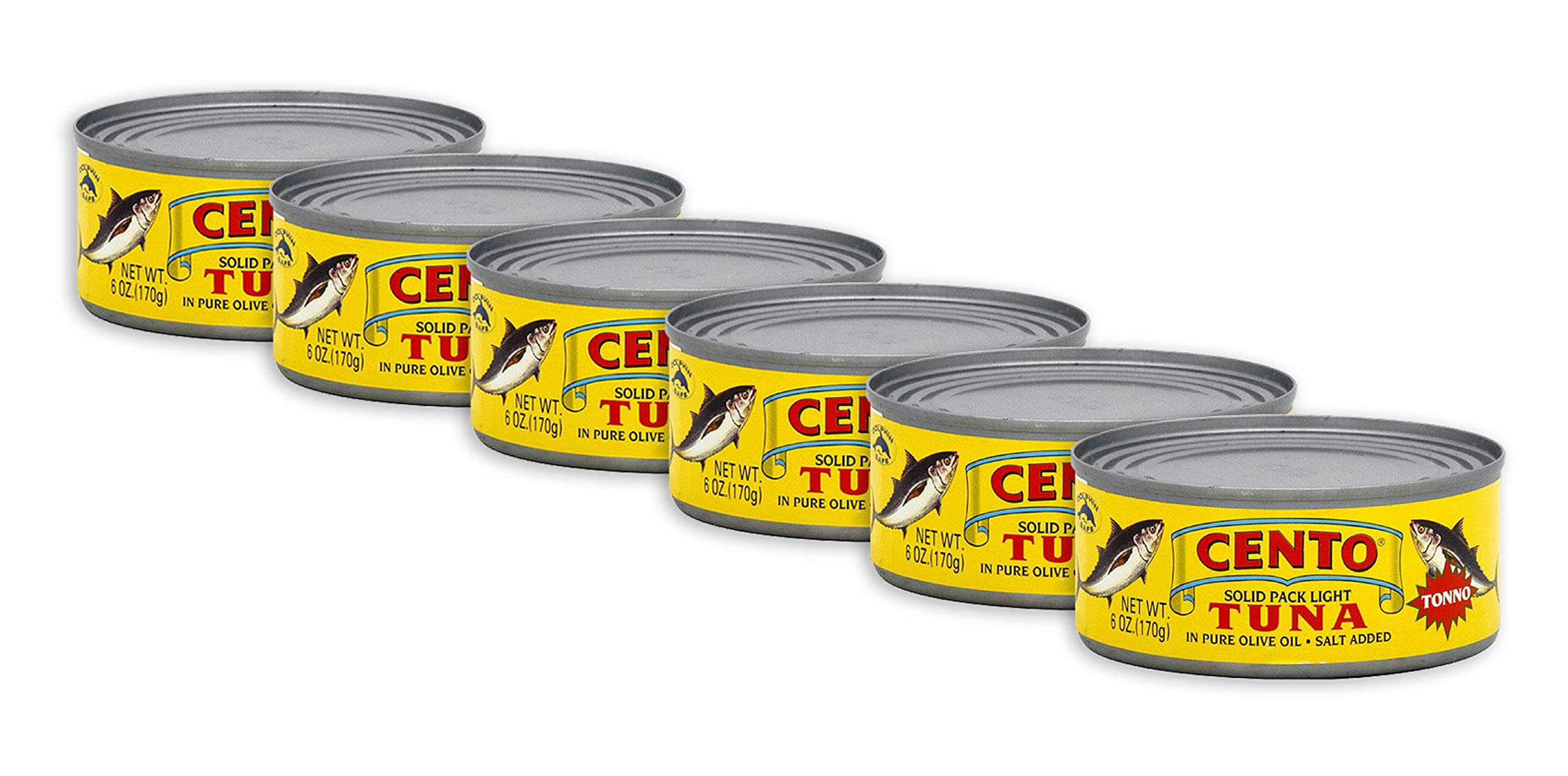 Premium Cento Italian Solid Light Tuna in Pure Olive Oil - 6 Pack (3 oz Cans) | High Protein, Keto & Paleo Friendly | Perfect for Salads, Sandwiches & Pasta Dishes