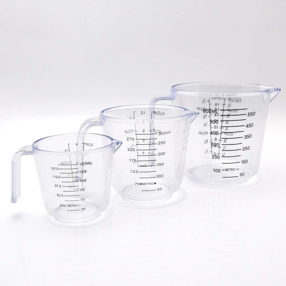 150ml/300ml/600ml Kitchen Measuring Cup with Handle - Precise Water, Milk & Egg Measurement Tool (Pink) - Perfect for Baking, Cooking & Coffee Brewing
