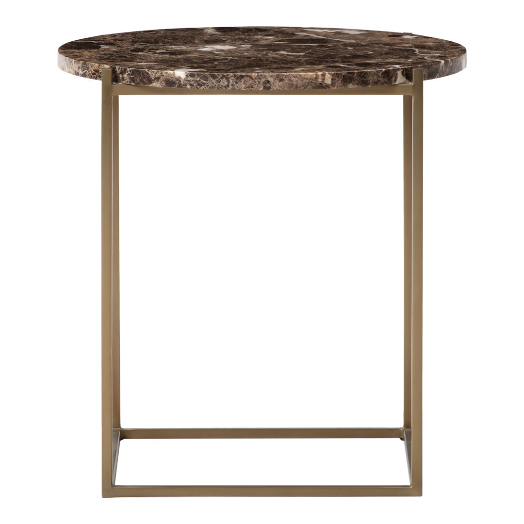 Modern Round Side Table - Small Accent End Table for Living Room, Bedroom, Patio - Sturdy & Stylish Coffee Table with Wooden Legs - Perfect for Home Decor, Reading Nook, or Outdoor Seating Area