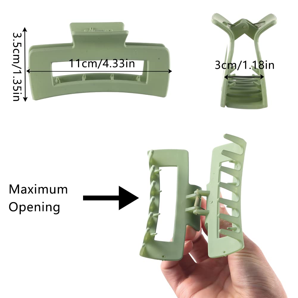 10 Pcs Large Claw Clips for Thick Hair - Strong Hold Square Jaw Hair Clips, Non-Slip Big Rectangle Hair Clips for Women & Girls - Perfect for Updos, Ponytails & Everyday Hairstyles