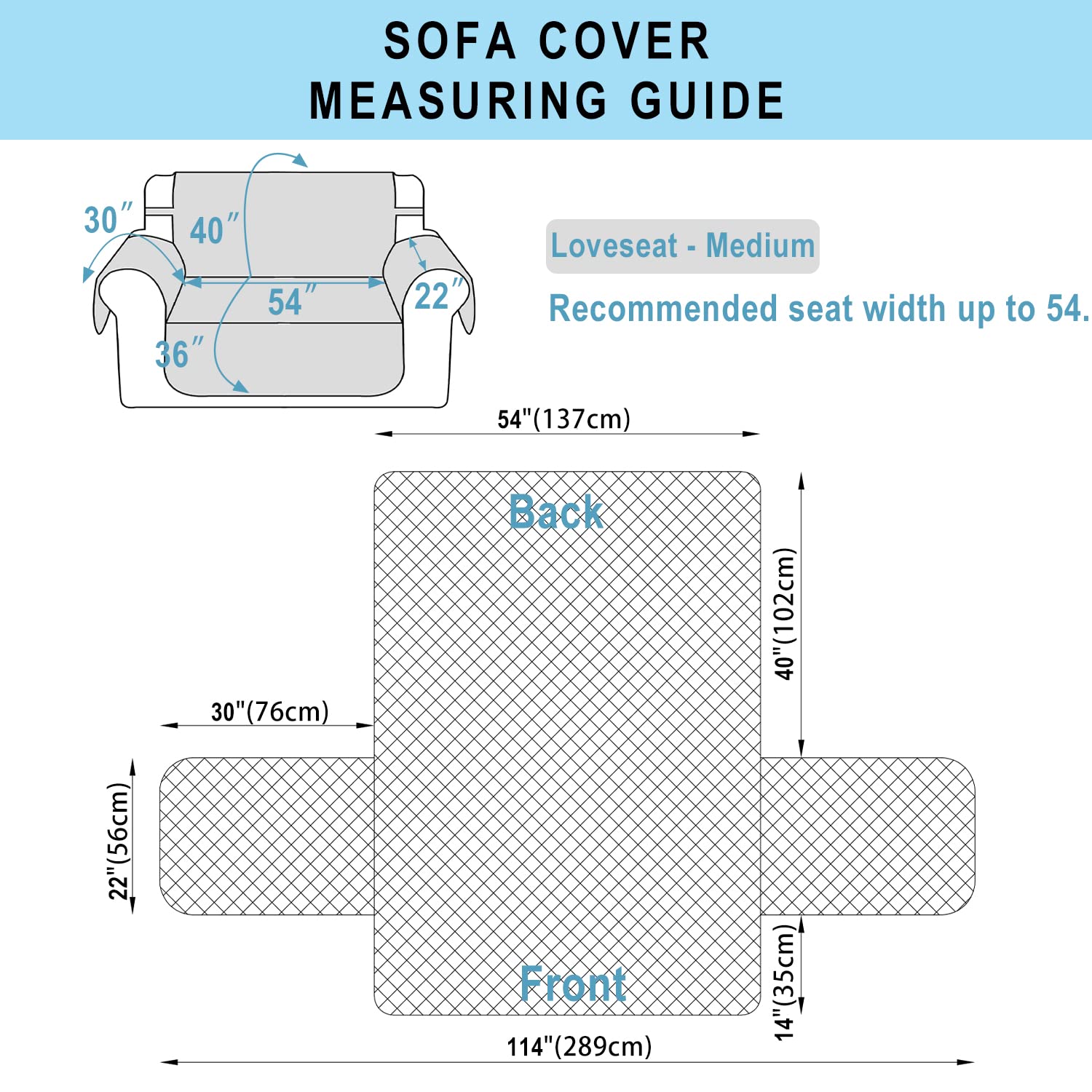 Reversible Loveseat Sofa Cover - Chocolate/Beige Stretchable Furniture Protector for Couches - Perfect for Living Room, Bedroom & Home Decor
