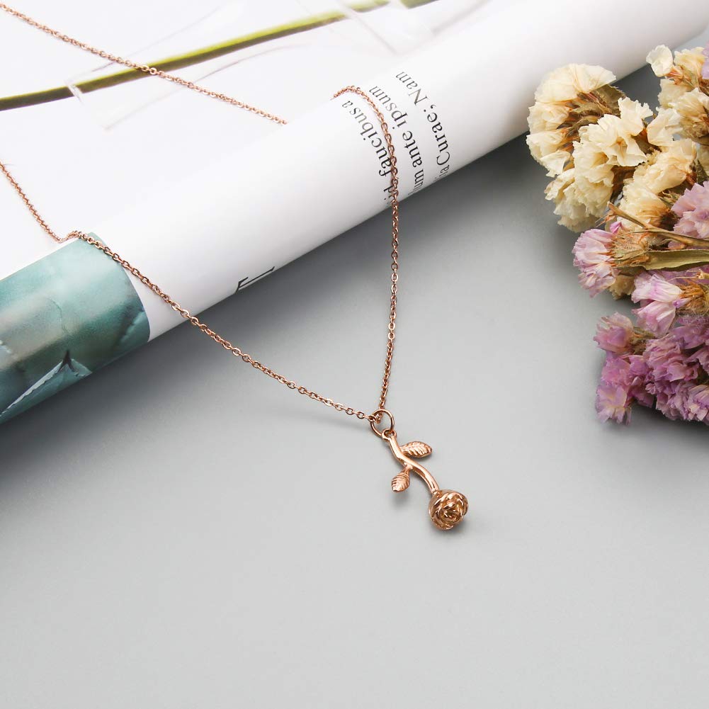 75th Birthday Rose Necklace for Women - Stainless Steel Gift for 75 Year Old - Perfect for Birthday Parties & Anniversaries