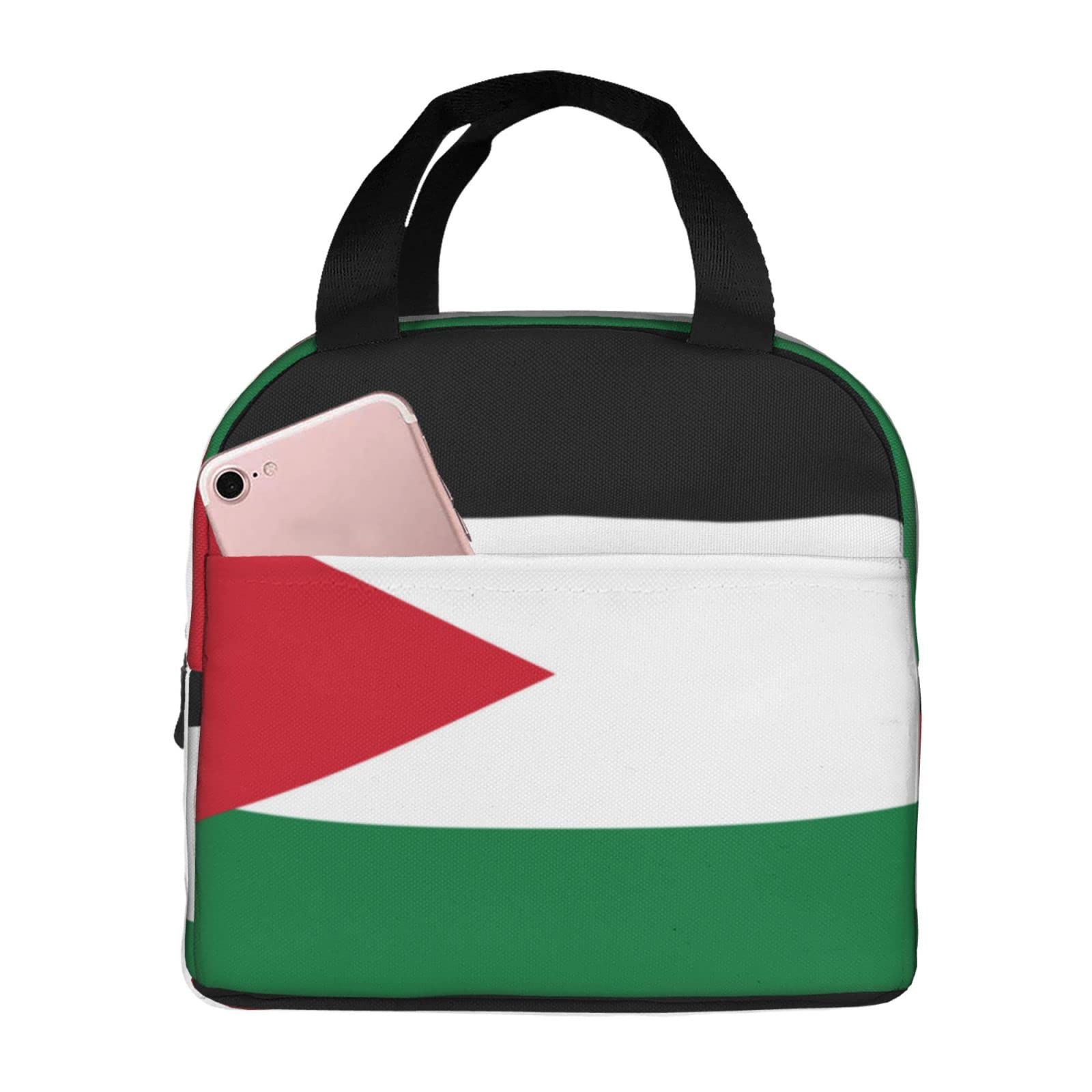 Jordanian Flag Insulated Lunch Bag - Reusable Cooler Tote for Men & Women, Waterproof Lunch Box for Office, School, Hiking, Picnic, Fishing & Travel | Keep Food Fresh On-The-Go