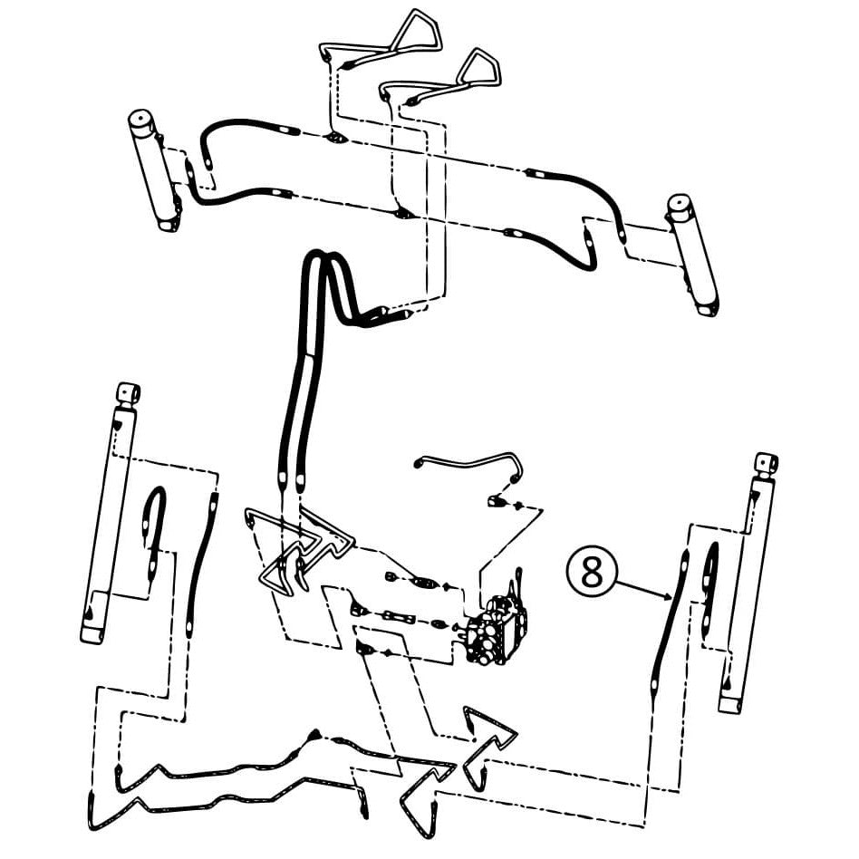 Bobcat 773 Hydraulic Hose Replacement for Right/Left Loader Lift Cylinder Bore End - Serial Number Group 3 #8 - Compatible with Skid Steer Loaders, Construction & Farm Equipment Maintenance