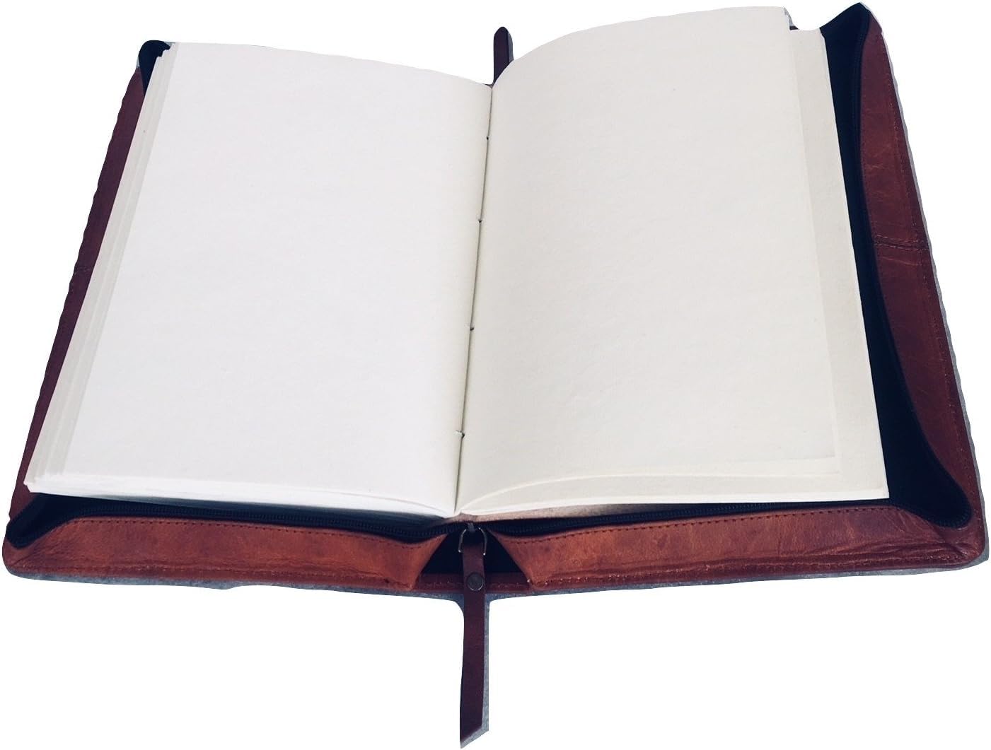 Genuine Leather Bible Cover with Handle & Back Pocket - Large Size for Bible, Planner & Notebook - Perfect for Church, Travel & Daily Use