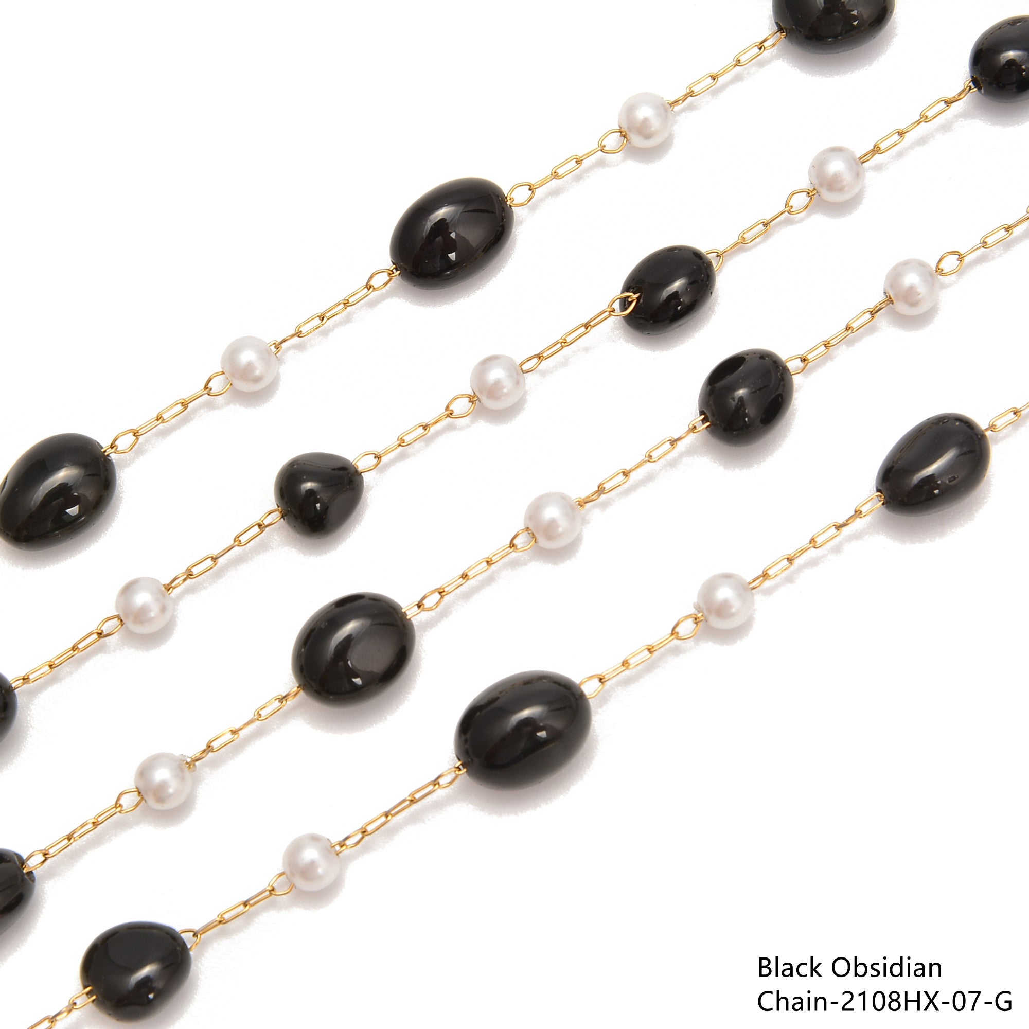 6-8mm Natural Pebble Nugget Beads Multi-Gemstone Chain Bracelet Making Supplies - 1 Meter per Bag for DIY Jewelry, Boho Crafts & Gift Wrapping