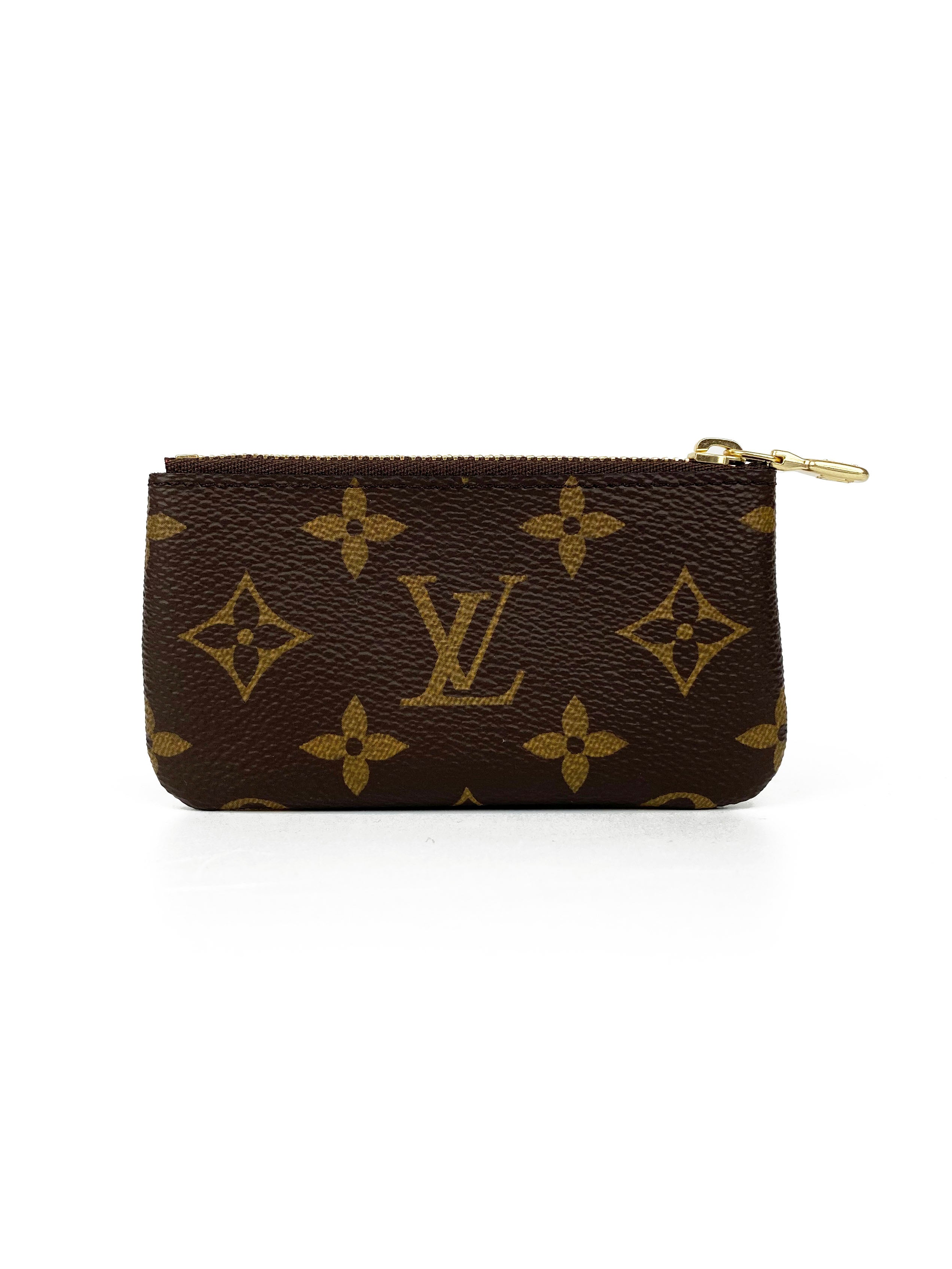 Louis Vuitton Monogram Key Pouch - Genuine Leather Keychain Wallet for Women & Men | Perfect for Keys, Cards & Coins | Ideal for Travel, Daily Use & Gift Giving