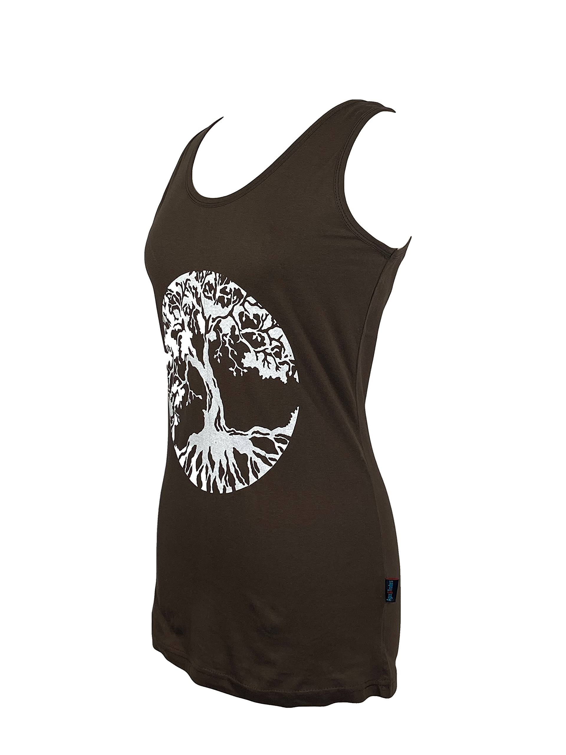 Agan Traders Women's 2025 Spring Cotton Stretchy Yoga Tank Top - Buddha Print Sleeveless Cami for Meditation & Workout - Perfect for Yoga, Gym, and Casual Wear