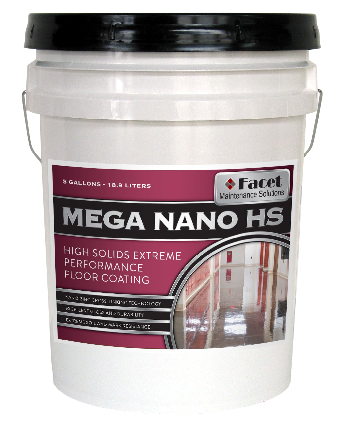 Facet Mega Nano High Solids Extreme Performance Coating with Patented Nano Zinc Technology - 5 Gallon for Industrial Metal Protection & Corrosion Resistance