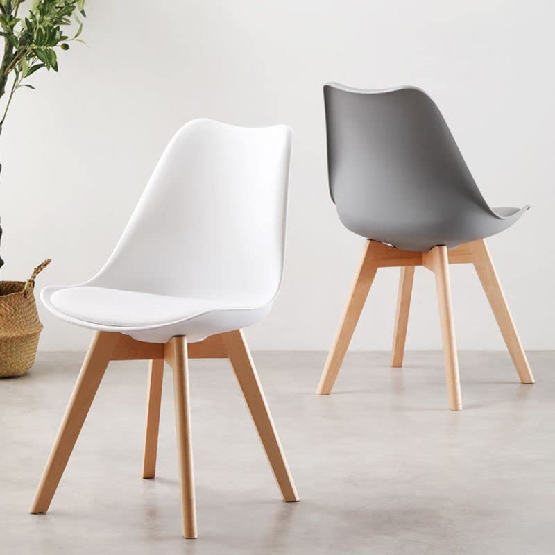 Modern Upholstered Dining Chairs Set of 2 - Armless Side Chairs with Metal Wood Legs for Home, Office Conference Room, Milk Tea Shop - Comfortable Pea Green Kitchen & Restaurant Seating Furniture