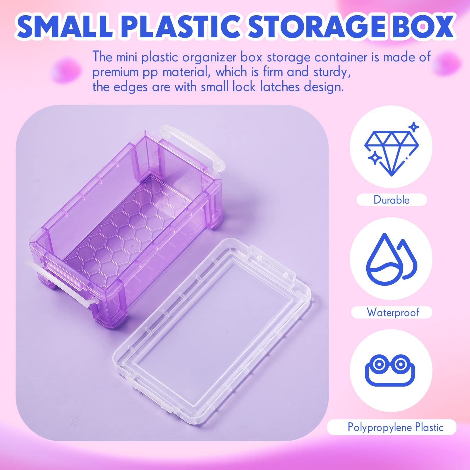 Tatuo 18-Piece Small Plastic Crayon Storage Box with Lid - 5.31