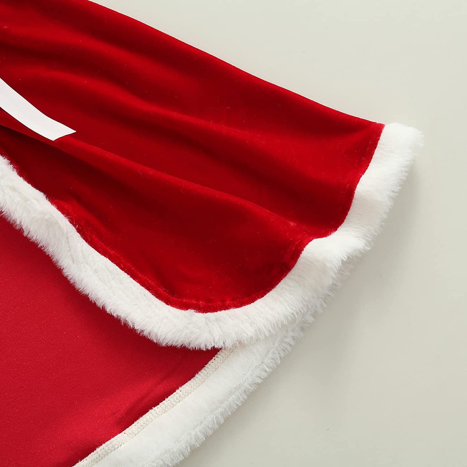 Santa Claus Red Velvet Hooded Cloak Cape for Toddler Girls - Christmas Costume Dress Up & Holiday Party Outfit