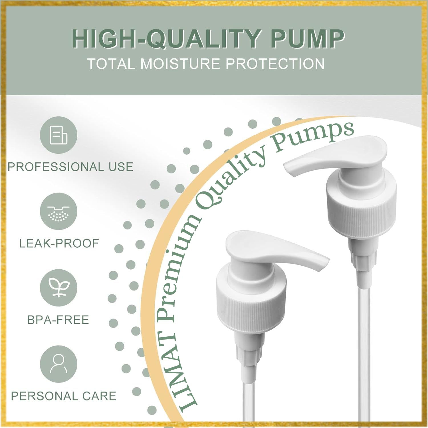 LIMAT 200ml Foaming Hand Wash Dispenser Set - 3 Pack Transparent Plastic Bottles with Golden Pump for Bathroom, Kitchen & Hair Oil | Cream & Lotion Dispenser for Home, Salon & Spa Use