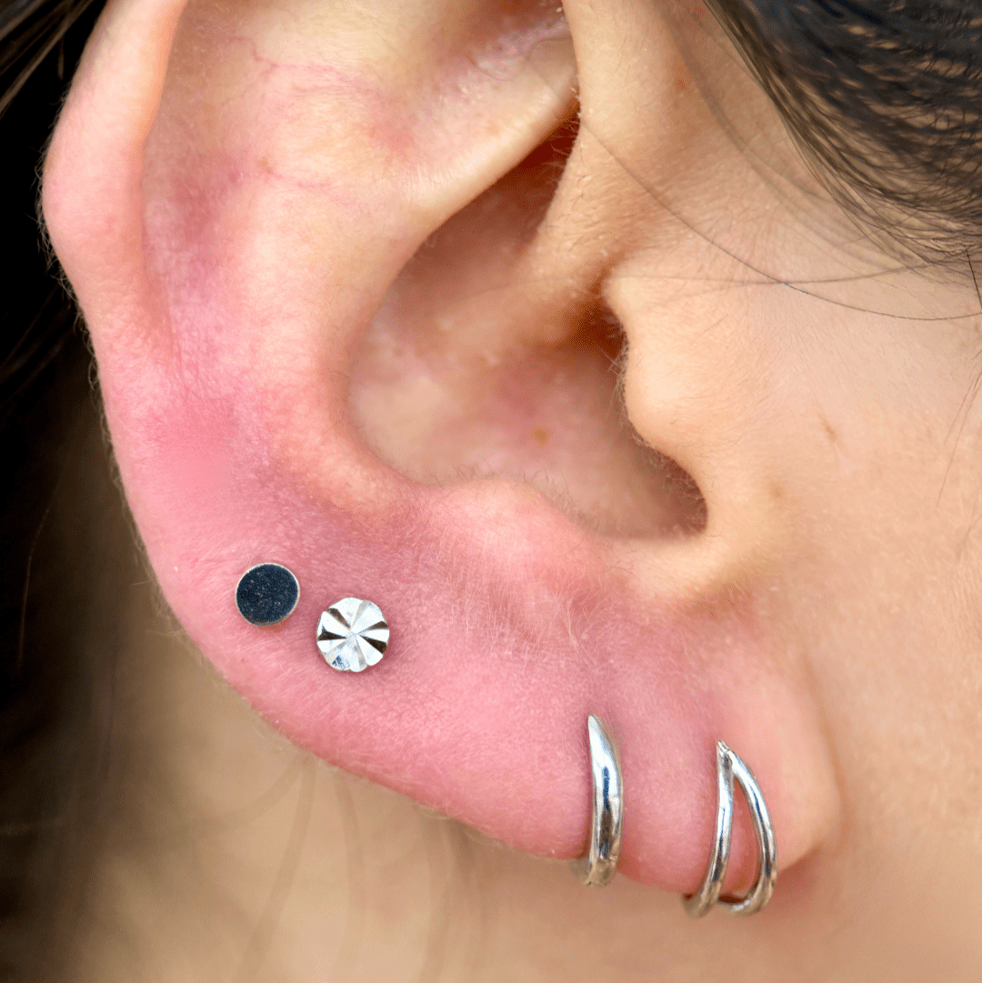 14k White Gold Flat Back Stud Earrings - Hypoallergenic, Durable & Elegant Jewelry for Everyday Wear, Parties & Special Occasions