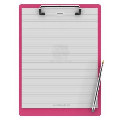 Pink Aluminum Clipboard 8.5 x 11 Letter Size - Office, School & Field Work Essentials for Teachers, Students & Professionals