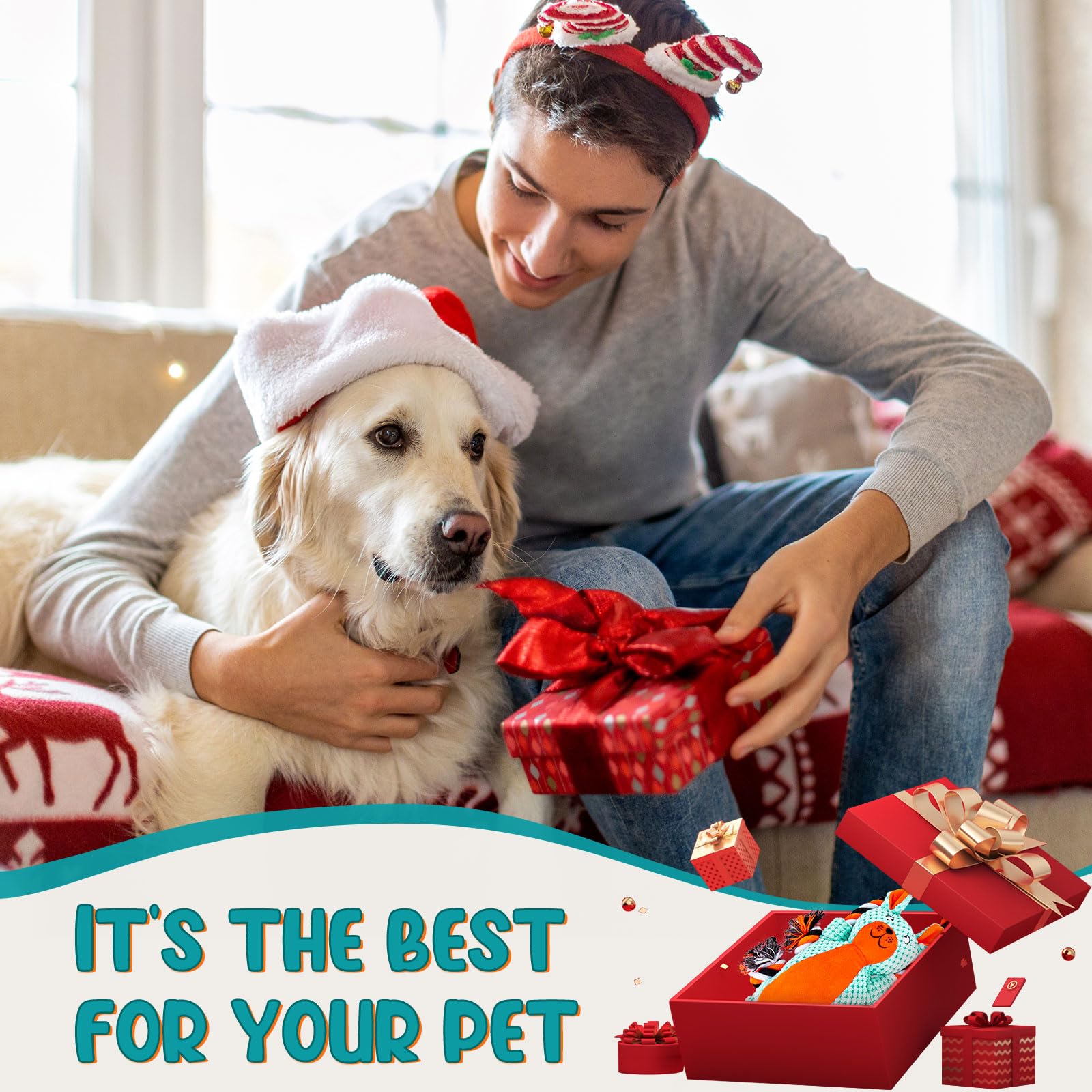 Durable Chew-Proof Dog Stuffed Animals for Aggressive Chewers - Interactive Tug of War & Squeaky Dog Toy for Small, Medium & Large Dogs - Perfect for Christmas Gifts, Playtime & Keeping Pets Busy (Chinchilla Design)