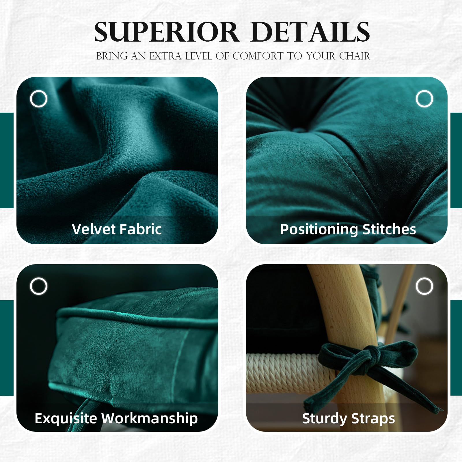 Premium Soft Velvet Square Chair Cushion - 15.7