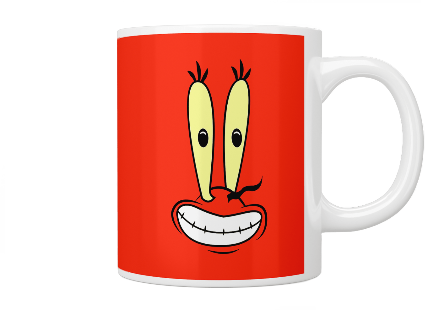SpongeBob SquarePants Mr. Krabs Coffee Mug - Funny Cartoon Character Ceramic Cup for Hot & Cold Drinks - Perfect Gift for Fans, Office Use, Home Decor, and TV Show Enthusiasts