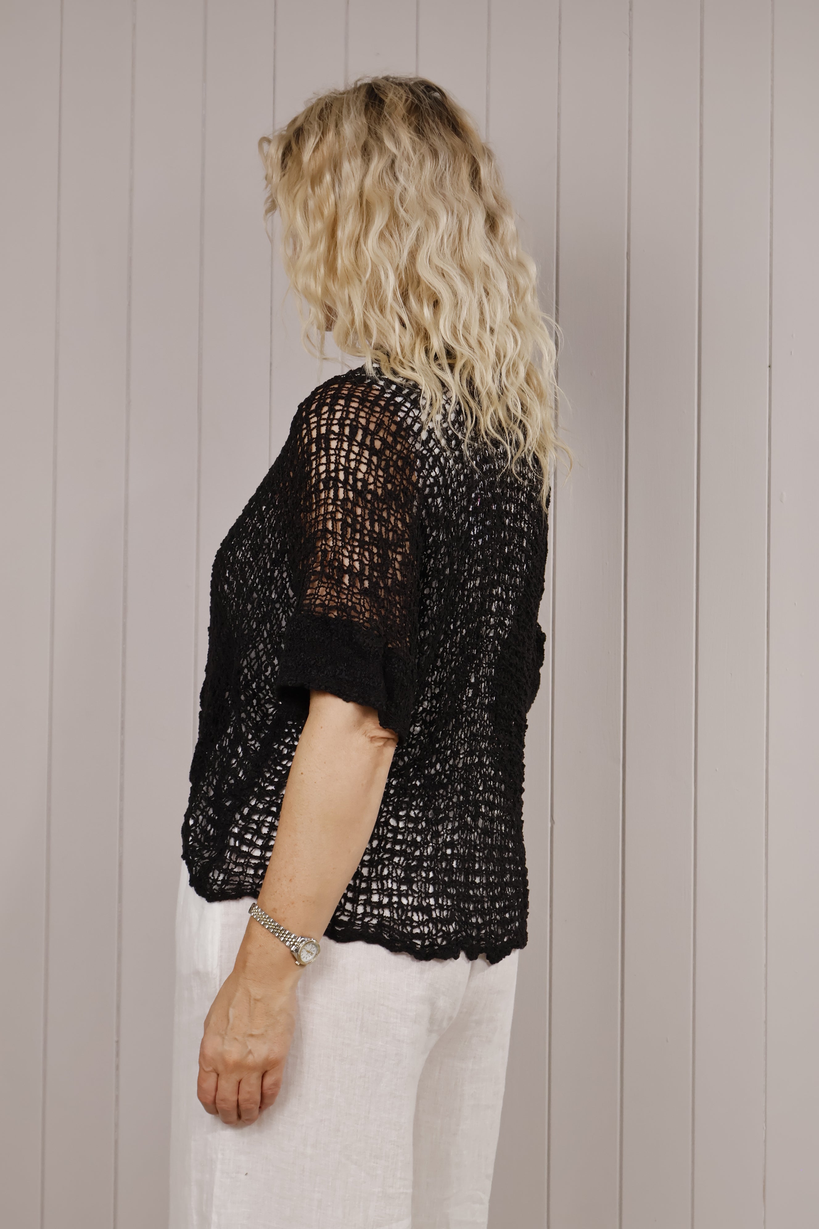 Pippa Popcorn Cardigan for Women - Soft & Cozy Knit Sweater in Black | Perfect for Fall, Winter & Casual Outfits