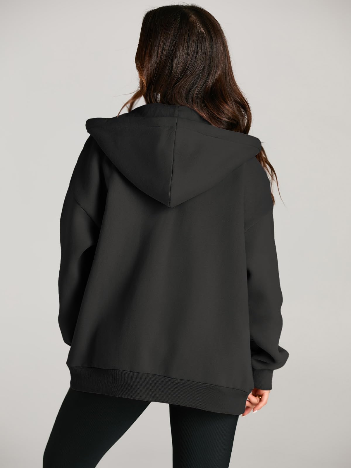 EFAN Women's Oversized Zip Up Hoodie with Drawstring & Pocket - Cozy Fall Jacket for Casual Wear, Street Style & Outdoor Activities
