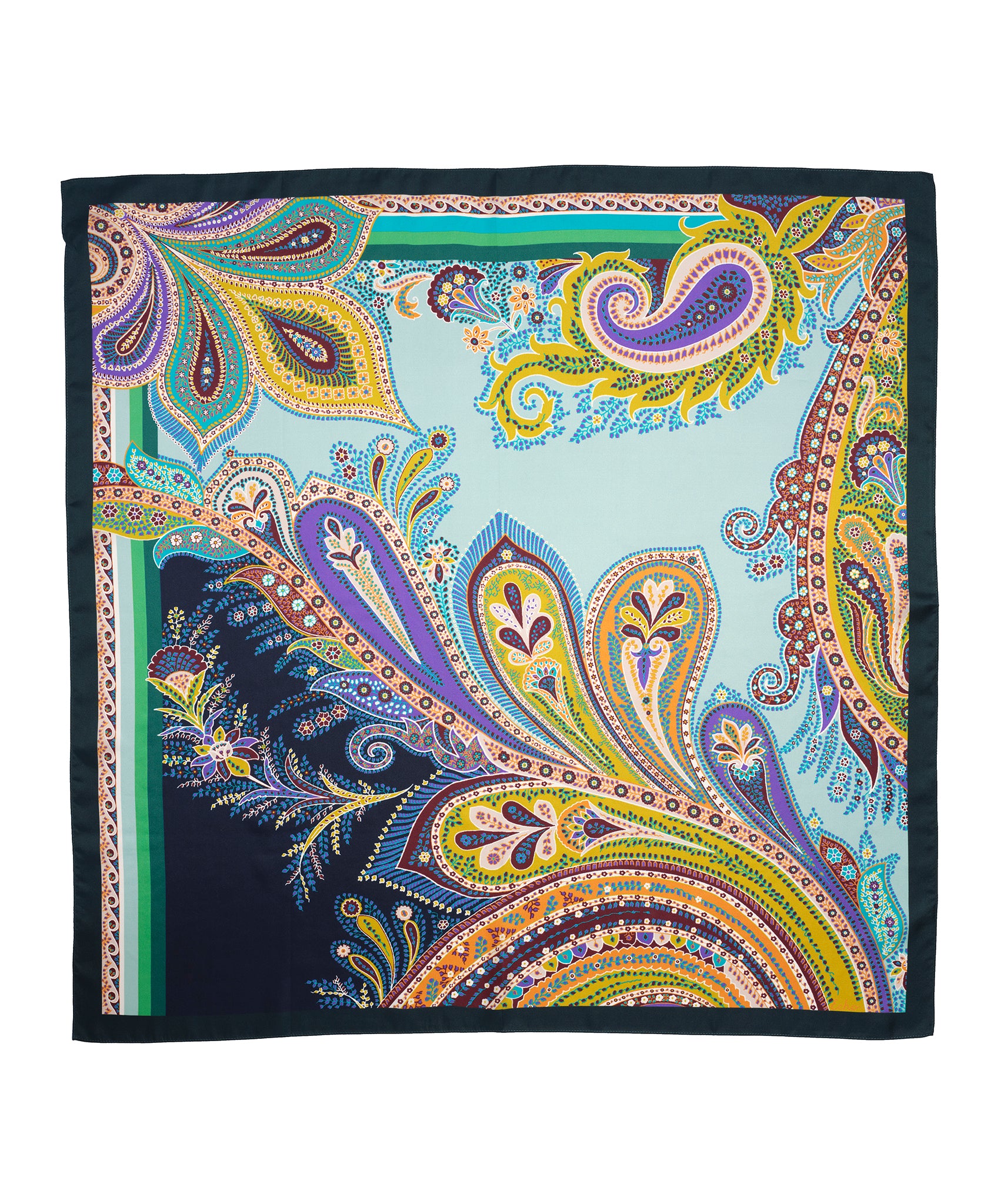Parlor Paisley 35 Silk Square Scarf - Luxury Fashion Accessory for Women, Elegant Head Wrap & Neck Scarf - Perfect for Parties, Weddings & Office Wear