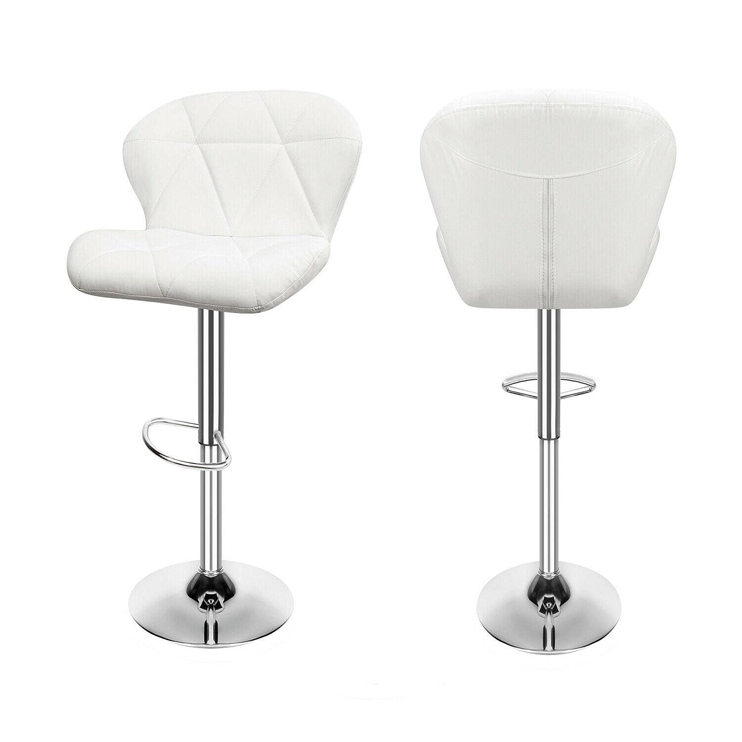 2-Pack Adjustable PU Leather Swivel Bar Stools - Counter Height Kitchen Island Stools with Modern Design for Dining & Home Decor - Perfect for Kitchen Counter, Bar Set, and Breakfast Nook