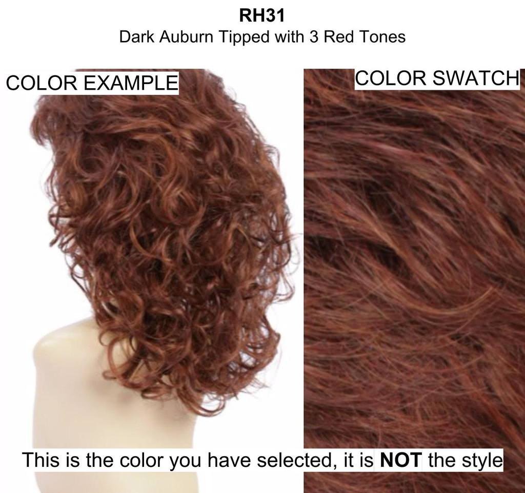 Becky Wig by Estetica with Christy's Wigs Q&A Booklet, Travel Size Wig Shampoo, Wig Cap & Wide Tooth Comb - 5 Piece Bundle (Color RH31) | Perfect for Cosplay, Costume Parties & Everyday Wear