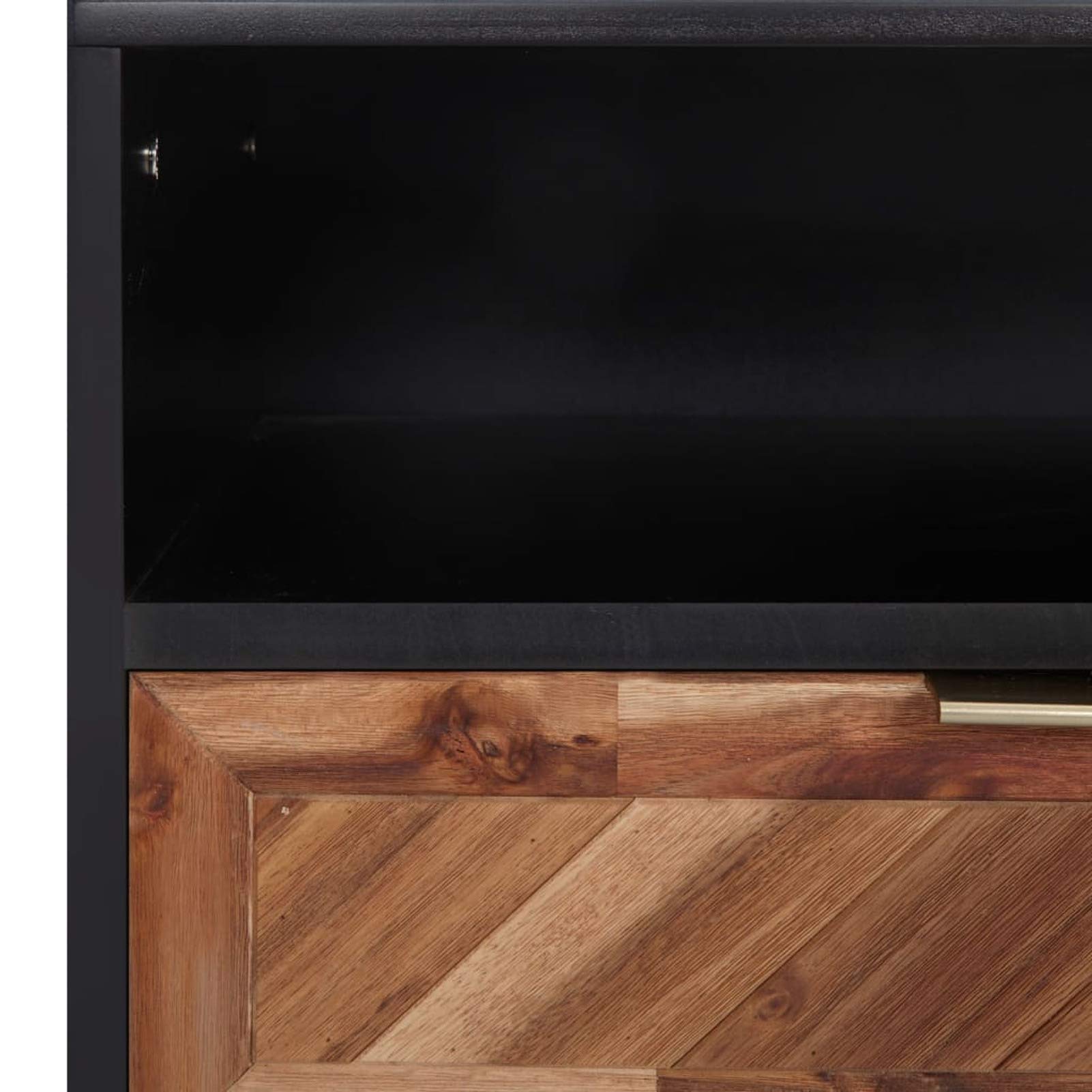 Acacia Wood TV Stand with Storage Shelf & 2 Drawers - Modern TV Cabinet for Living Room, 39.4