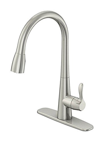 OakBrook Vela Single Handle Pull-Down Chrome Kitchen Faucet - Modern Design for Sink, Dishwashing & Food Prep - Perfect for Home & Restaurant Use