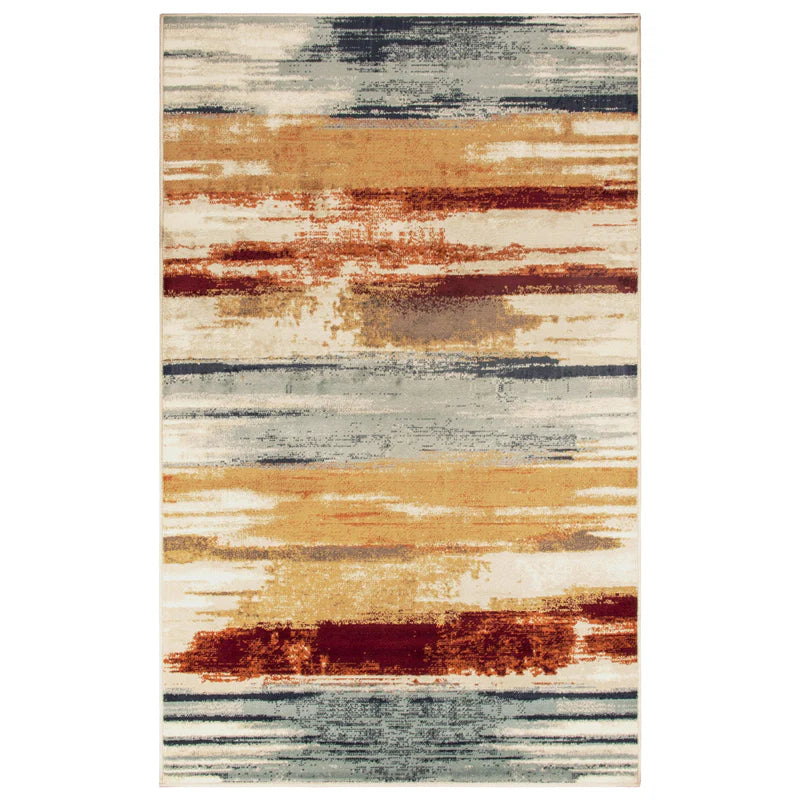 Rothco Abstract Striped Indoor Area Rug - Non-Slip Soft Living Room Carpet Runner for Bedroom, Hallway & Entryway Decor